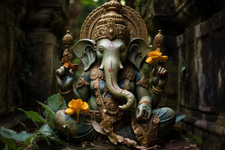 Ganesh an important image during Diwali. Generative AI.の素材