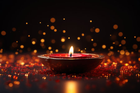 Diwali is an Indian holiday, the festival of fire. Generative AI.の素材