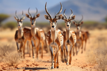 Photos of various wildlife along the way in Namibia. Generative AI.の素材