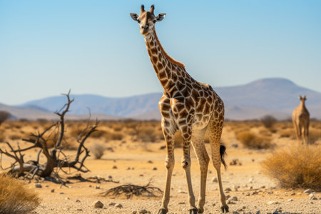 Photos of various wildlife along the way in Namibia. Generative AI.の素材