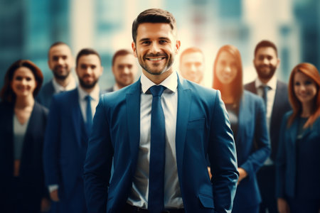 Manager and team office background. Generative AI.の素材