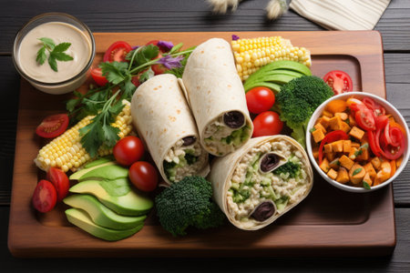 Vegetarianism and Benefits of a Plant Based Diet. Generative AI.の素材