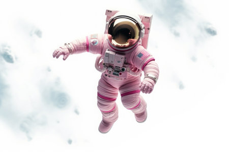 Astronaut isolated on white background. Generative AI.の素材