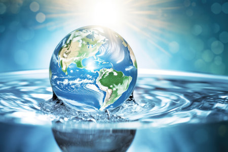 Concept of Recycling the use of water resources with the highest value. Generative AI.の素材