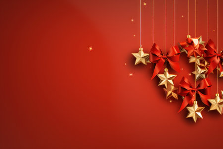 Christmas gift banner stars. Generative AI.の素材