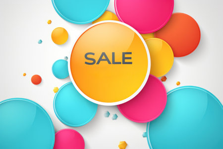 Sale banner with abstract shapes. Generative AI.の素材
