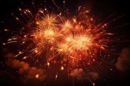Fireworks festive new year celebration concept Generative AI.の素材