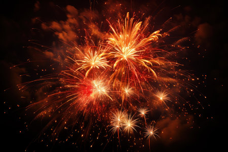Fireworks festive new year celebration concept Generative AI.の素材