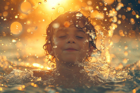 Wonder and joy concept. Generative AI.の素材