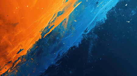 Blue and orange twitch overlay abstract background. Generative AI.の素材