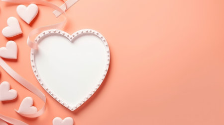 Valentine decoration minimalistic frame. Generative AI.の素材