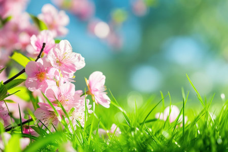 Spring background. Generative AI.の素材