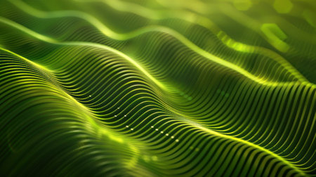 Abstract organic green lines as wallpaper background illustration. Generative AI.の素材