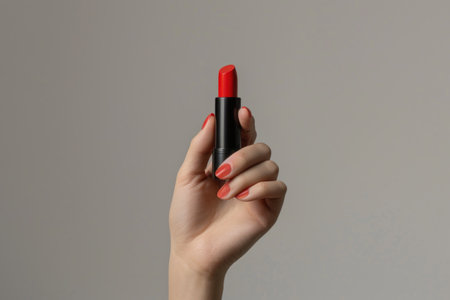 mockup style lipstick in the hand shot. Generative AI.の素材