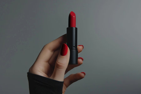 mockup style lipstick in the hand shot. Generative AI.の素材