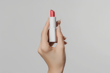 mockup style lipstick in the hand shot. Generative AI.の素材