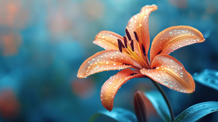 Nature background with lily flowers..の素材