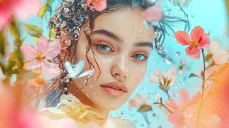 An Im unable to identify person image. However, I can help you create description and keywords based content.A young woman withの素材