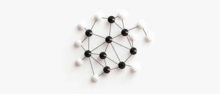 A Network of interconnected nodes representing AI, big data, and analyticsの素材