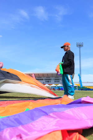 Pattani - MARCH 9- Many Fantasy kites in the International Kite Festival on May 30, 2014 in Rainbow Stadium, Pattani, Thailandのeditorial素材