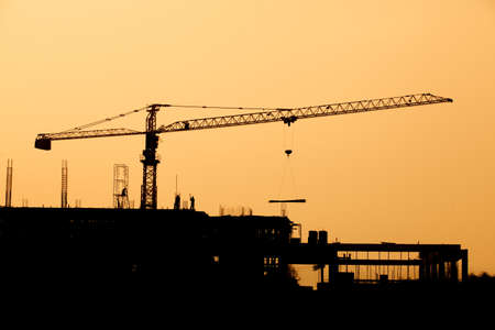 Silhouette of  Construction Site.の写真素材