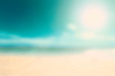 Wood Pave and Blue Sky Beach in Summer Season.の写真素材