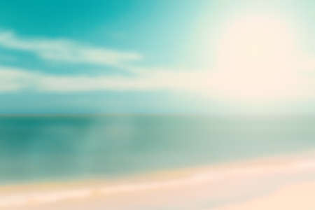 Wood Pave and Blue Sky Beach in Summer Season.の写真素材