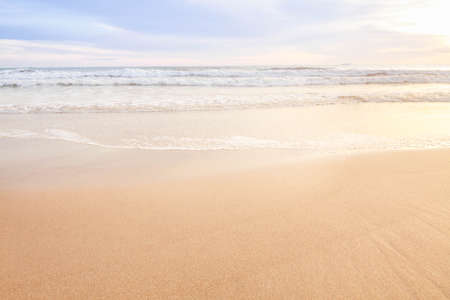 Sunset Sea Sand and Wave.の写真素材