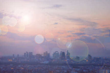 Blurred City Background. business Building and Beautiful Sky.の写真素材