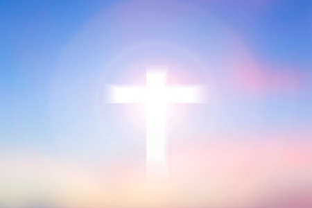Cross Blurred on Beautiful Background.の写真素材