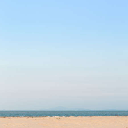 Bueatiful Beach sand and blue skyの写真素材