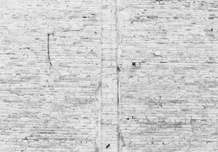 White Brick Cement Wall Backgroundの写真素材