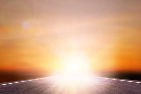 Road over blur sunset beautiful background.の写真素材