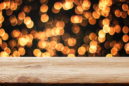 Perspective wood floor brown color texture with blur beautiful nature background. Abstract simple hardwood photography light gradient wallpaper concept for product montage mockup regular beach sand scene.の写真素材