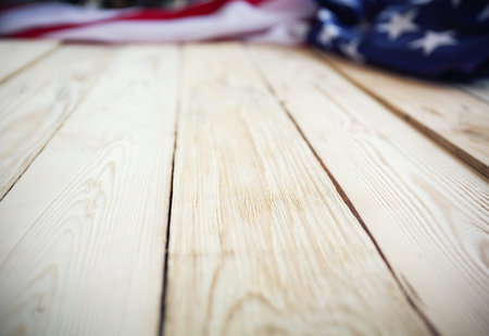 Antique America flag waving pattern background in red blue white color concept for USA 4th july...