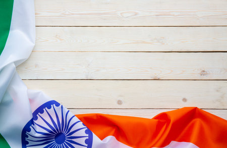India Flag on wood texture background concept for 15 august independence day wallpaper, Happy 26...