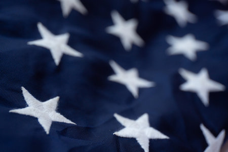 Antique America flag waving pattern background in red blue white color concept for USA 4th july...