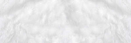 Wide animal white wool sheep background in top view light natural. Grey fluffy seamless cotton panoramic texture. Wrinkled lamb fur coat skin, rug mat raw material,  fleece woolly textile conceptの写真素材