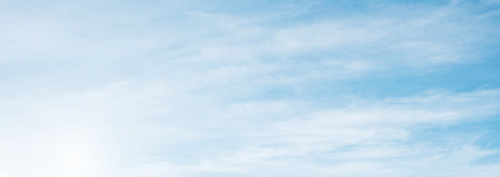 Summer Blue Sky and white clouds background. Beautiful clear cloudy in sunlight spring season.の写真素材