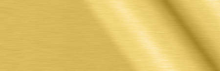Wide Shiny smooth line metal gold color background Bright vintage Brass plate chrome panorama texture concept simple bronze foil panel hard backdrop design, panoramic golden light polished banner topの写真素材