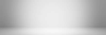 Abstract pastel gray color and gradient white light background in studio table backdrops display product design. Blank empty space room for showing. Blur 3D render podium stage grey texture pattern.の写真素材