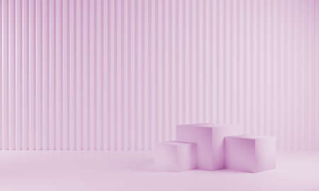 Cosmetic podium product minimal scene with platform background 3d render. Display stand for Valentine pink color mock up. stand to show beauty stage backdrop on pedestal. Simple Cylinder Sweet designの写真素材