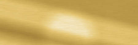 Wide Shiny smooth line metal gold color background Bright vintage Brass plate chrome panorama texture concept simple bronze foil panel hard backdrop design, panoramic golden light polished banner topの写真素材