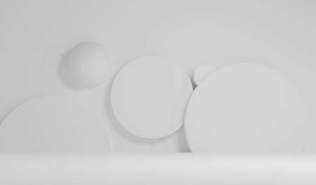 Abstract pastel gray color and gradient white light background in studio table backdrops display product design. Blank empty space room for showing. Blur 3D render podium stage grey texture pattern.の写真素材