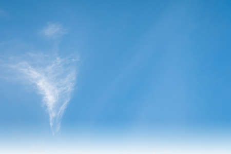 Summer blue sky cloud gradient fade white background. Beauty clear cloudy in sunshine calm bright winter air backgroun. Wide vivid cyan landscape in environment day Outdoor horizon skyline spring windの写真素材