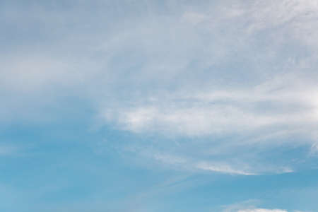 Summer blue sky cloud gradient fade white background. Beauty clear cloudy in sunshine calm bright winter air backgroun. Wide vivid cyan landscape in environment day Outdoor horizon skyline spring windの写真素材