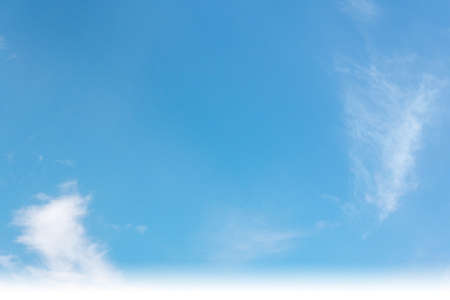 Summer blue sky cloud gradient fade white background. Beauty clear cloudy in sunshine calm bright winter air backgroun. Wide vivid cyan landscape in environment day Outdoor horizon skyline spring windの写真素材