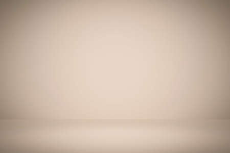 Abstract pastel light  yellow color and redial gradient background with white table backdrops display product design. Empty studio beige room for showing. Blur 3D render podium stage vector textureの写真素材