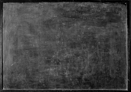 Blank wide screen Real chalkboard background texture in college concept for back to school panoramic wallpaper for black friday white chalk text draw graphic. Empty surreal room wall blackboard pale.の写真素材