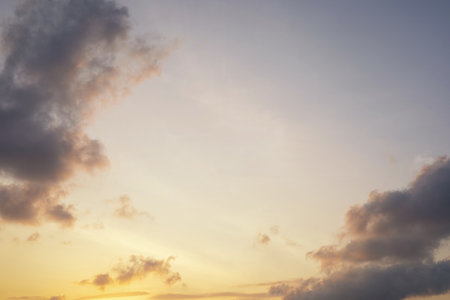 Summer blue sky cloud gradient light white background. Beauty clear cloudy in sunshine calm bright winter air bacground. Gloomy vivid cyan landscape in environment day horizon skyline view spring windの写真素材